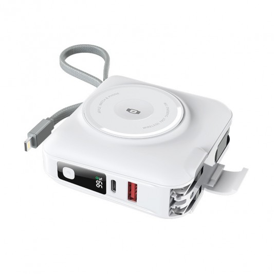 Портативное ЗУ Power Bank WIWU Wi-P051 6 in 1 PD45W с БЗУ 15000 mAh White - изображение 1