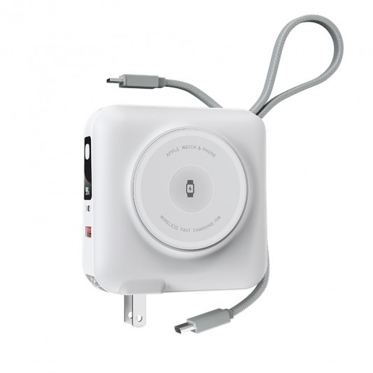 Портативное ЗУ Power Bank WIWU Wi-P051 6 in 1 PD45W с БЗУ 15000 mAh White - изображение 2
