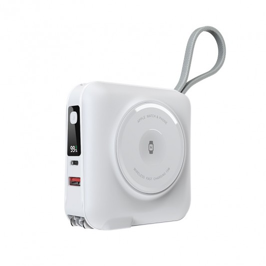 Портативное ЗУ Power Bank WIWU Wi-P051 6 in 1 PD45W с БЗУ 15000 mAh White - изображение 4
