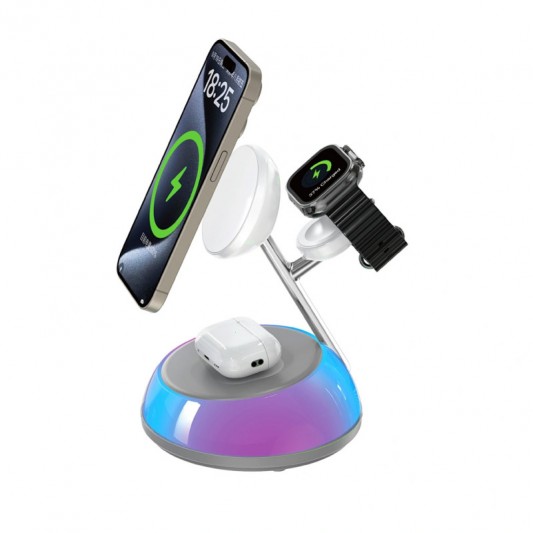 БЗУ WIWU Wi-W036 Aurora 3 in 1 wireless charger White