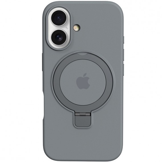 Чехол Silicone Case Full Protective with Ring для Apple iPhone 16 Plus (6.7") Grey