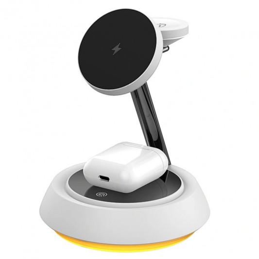БЗП WIWU Wi-W002 3 in 1 wireless charger White - зображення 1 