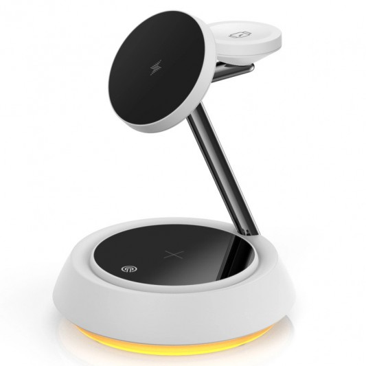 БЗП WIWU Wi-W002 3 in 1 wireless charger White - зображення 2 