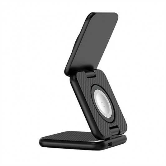 БЗУ WIWU Wi-W035 Mag Go 3 in 1 wireless charger Black - изображение 1
