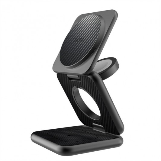 БЗУ WIWU Wi-W035 Mag Go 3 in 1 wireless charger Black - изображение 2