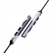 Переходник HUB WIWU Wi-HB003 ZOLO 5 in 1 (USB-C/USB-A to 2xUSB2.0+1xUSB3.0+SD/TF) Grey