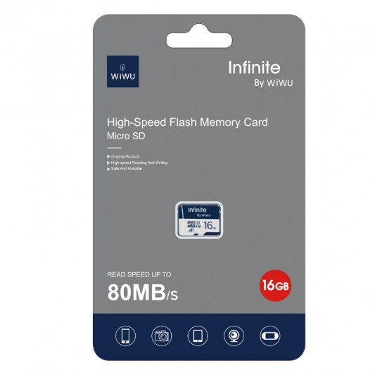 Карта памяти microSDXC WIWU Wi-FC004 Infinite Series 16GB (U1, C10) без адаптера Blue - изображение 1