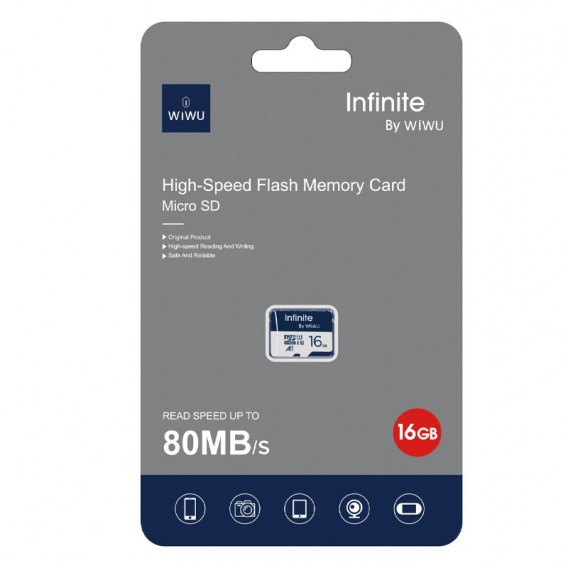 Карта памяти microSDXC Wi-Fi Wi-FC004 Infinite Series 16GB (U1, C10) без адаптера Blue
