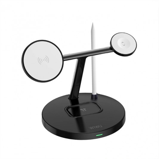 БЗП WIWU Wi-W032 Magnetic 4 in 1 Cableless Charger Black - зображення 1 