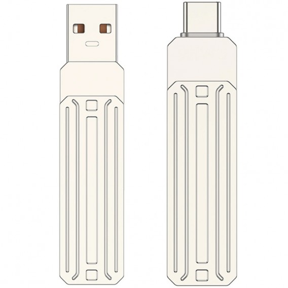 Флеш-драйв USB 3.0 Flash Drive WIWU Wi-FD001 3 in 1 128GB Silver