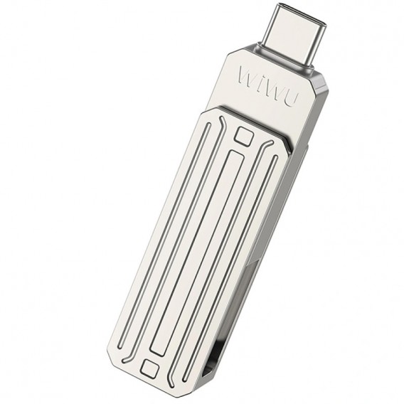 Флеш-драйв USB 3.0 Flash Drive WIWU Wi-FD001 3 in 1 128GB Silver
