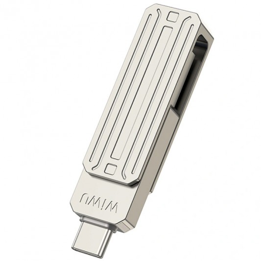 Флеш-драйв USB 3.0 Flash Drive WIWU Wi-FD001 3 in 1 128GB Silver - изображение 6