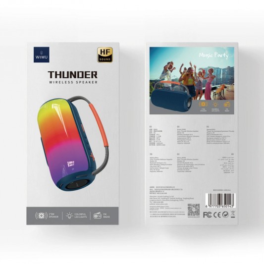 Bluetooth Колонка WIWU H6 Thunder Wireless Speaker Blue - зображення 5 