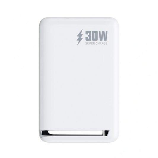 Портативний ЗП Power Bank WIWU Wi-P031 Magnetic з БЗП 30W 10000 mAh White - зображення 3 