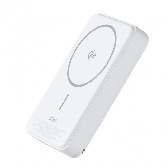 Портативний ЗП Power Bank WIWU Wi-P031 Magnetic з БЗП 30W 10000 mAh White - зображення 4 