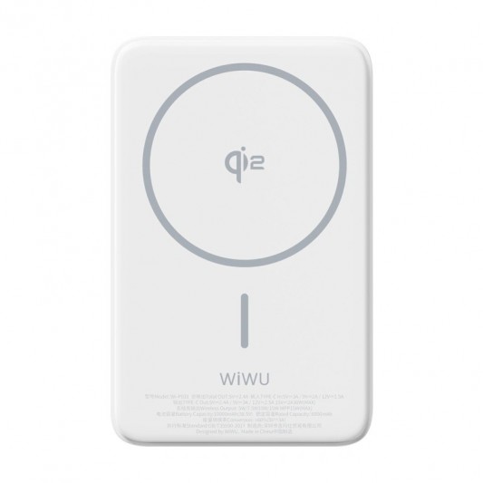 Портативний ЗП Power Bank WIWU Wi-P031 Magnetic з БЗП 30W 10000 mAh White - зображення 7 