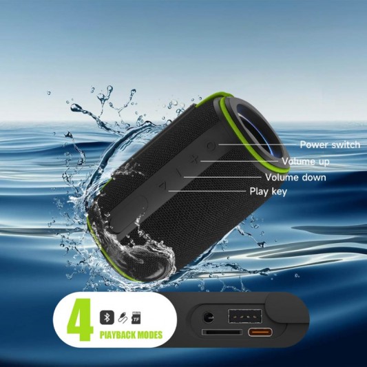 Bluetooth Колонка WIWU H5 Thunder Wireless Portable Speaker Black - зображення 3 