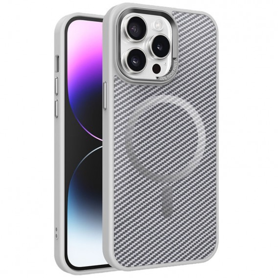 Чохол TPU+PC Carbon Mirage with MagSafe для Apple iPhone 15 Pro Max (6.7") Grey