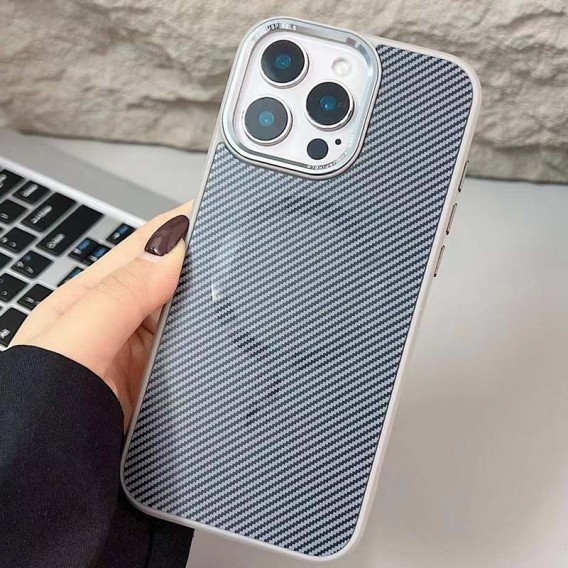 Чохол TPU+PC Carbon Mirage with MagSafe для Apple iPhone 15 Pro (6.1") Grey