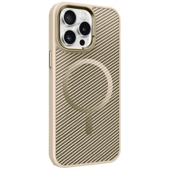 Чохол TPU+PC Carbon Mirage with MagSafe для Apple iPhone 15 Pro (6.1") Antique White