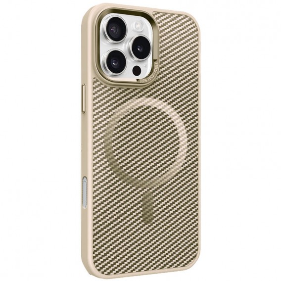 Чехол TPU+PC Carbon Mirage with MagSafe для Apple iPhone 16 Pro (6.3") Antique White
