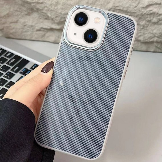 Чохол TPU+PC Carbon Mirage with MagSafe для Apple iPhone 15 (6.1") Grey