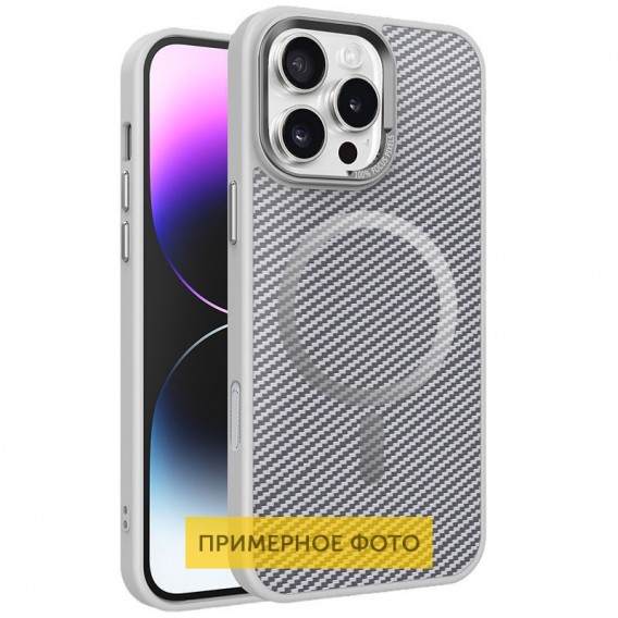 Чохол TPU+PC Carbon Mirage with MagSafe для Apple iPhone 16 Plus (6.7") Grey