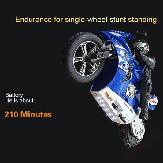Мотоцикл на радиоуправлении Motorcycle Stunt Drift six-axis Gyroscope, Синий - изображение 2