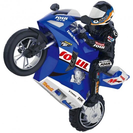 Мотоцикл на радиоуправлении Motorcycle Stunt Drift six-axis Gyroscope, Синий - изображение 3