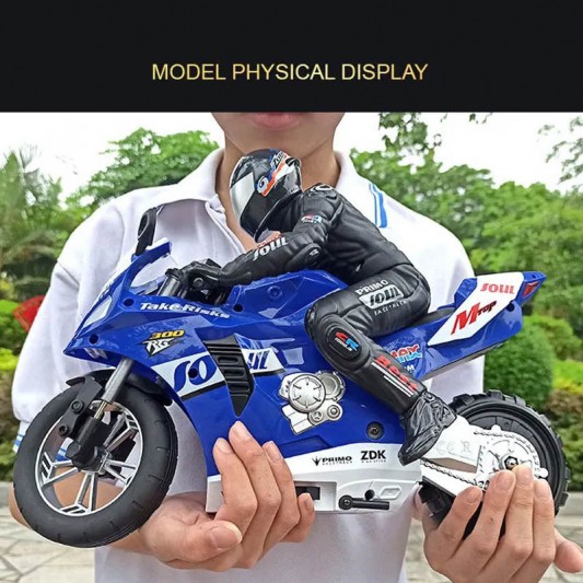 Мотоцикл на радиоуправлении Motorcycle Stunt Drift six-axis Gyroscope, Синий - изображение 4