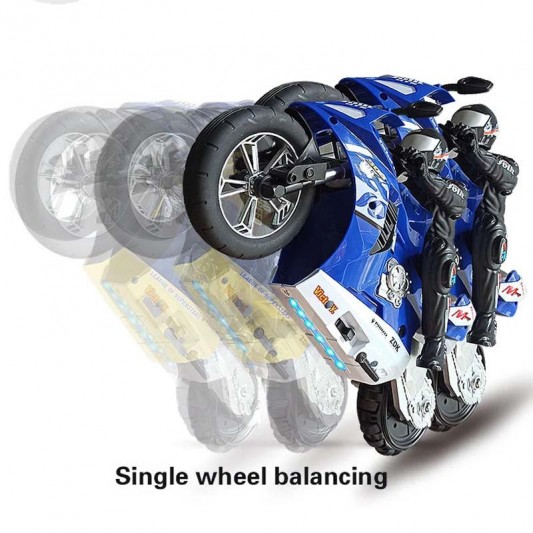 Мотоцикл на радиоуправлении Motorcycle Stunt Drift six-axis Gyroscope, Синий - изображение 6