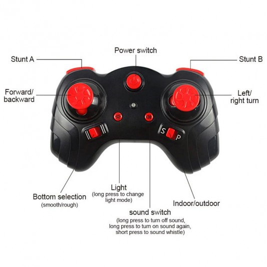 Мотоцикл на радиоуправлении Motorcycle Stunt Drift six-axis Gyroscope, Красный - изображение 2
