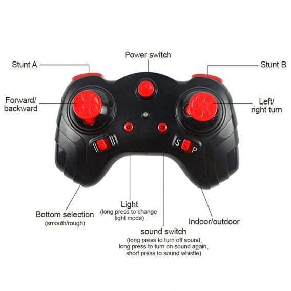 Мотоцикл на радіокеруванні Motorcycle Stunt Drift six-axis Gyroscope, Червоний