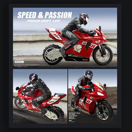 Мотоцикл на радиоуправлении Motorcycle Stunt Drift six-axis Gyroscope, Красный - изображение 3