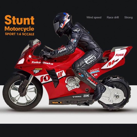 Мотоцикл на радиоуправлении Motorcycle Stunt Drift six-axis Gyroscope, Красный - изображение 4