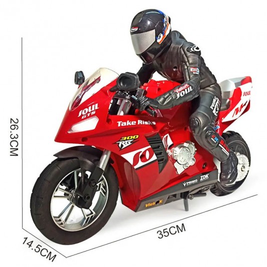 Мотоцикл на радиоуправлении Motorcycle Stunt Drift six-axis Gyroscope, Красный - изображение 5