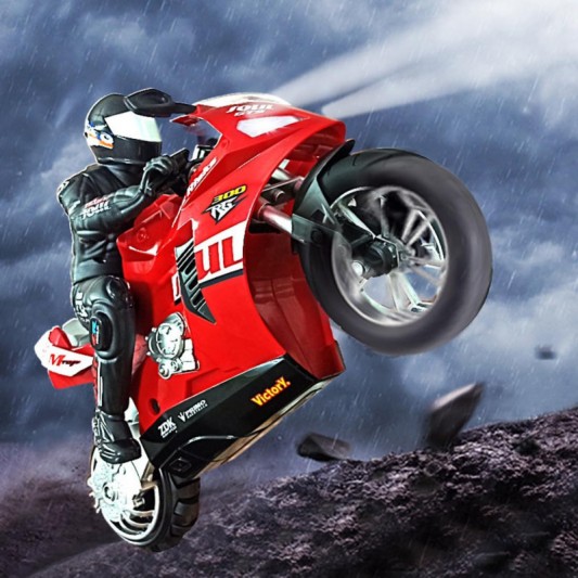 Мотоцикл на радиоуправлении Motorcycle Stunt Drift six-axis Gyroscope, Красный - изображение 6