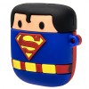 Силіконовий футляр для навушників AirPods + кільце Marvel & DC series (Супермен / Синій)