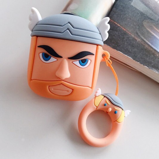 Силиконовый футляр Marvel & DC series для наушников AirPods 1/2 + кольцо Тор/Коричневый - изображение 2