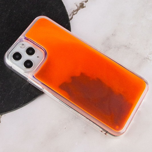 Неоновый чехол Neon Sand glow in the dark для Apple iPhone 11 Pro (5.8") Фиолетовый / Оранжевый - изображение 3