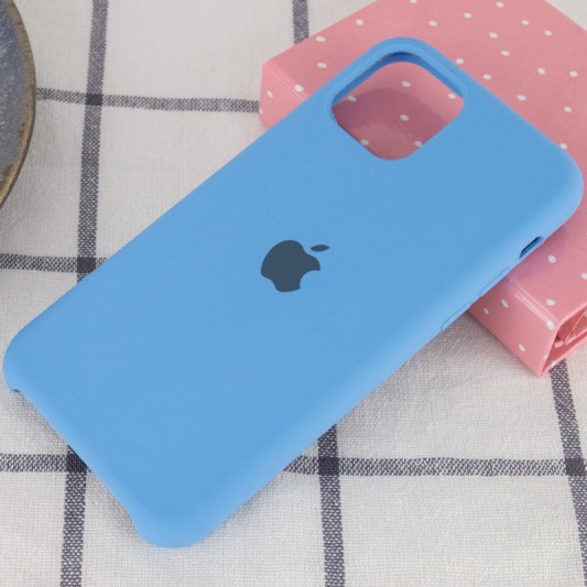 Чехол Silicone Case (AA) для Apple iPhone 11 Pro Max (6.5") Голубой / Cornflower - изображение 1