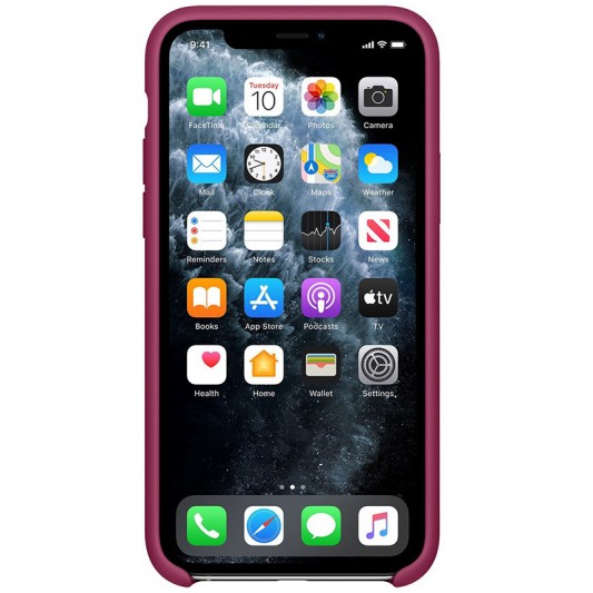 Чехол Silicone case (AAA) для Apple iPhone 11 Pro Max (6.5") Малиновый / Pomegranate - изображение 1