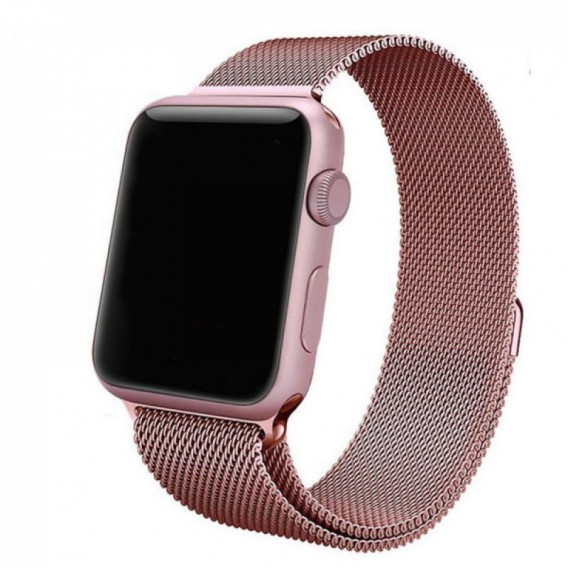 Ремінець Milanese Loop Design для Apple Watch 42(ser.1-3)/44/45/46/49mm Rose Gold