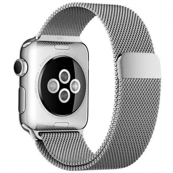 Ремінець Milanese Loop Design для Apple Watch 42(ser.1-3)/44/45/46/49mm Срібний