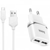 Блок живлення Hoco C12 Charger + Cable (Micro) 2.4A 2USB Білий