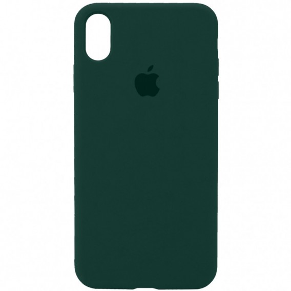 Чохол Silicone Case Full Protective (AA) для Apple iPhone X / XS (5.8") Зелений / Forest green
