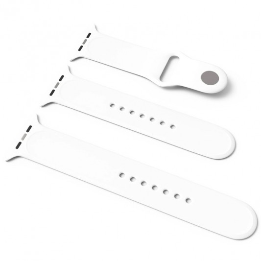 Силіконовий ремінець для Apple Watch Sport Band 38/40/41/42mm(ser.10) (S/M & M/L) 3pcs Білий / White
