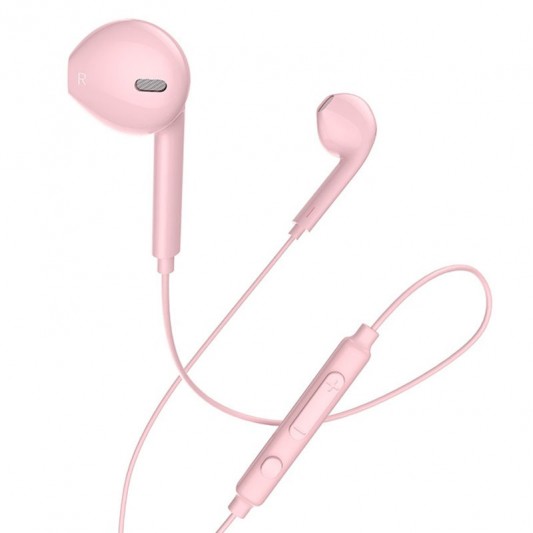Стерео Навушники Hoco M55 (3.5mm/1.2m) Рожевий - зображення 1 