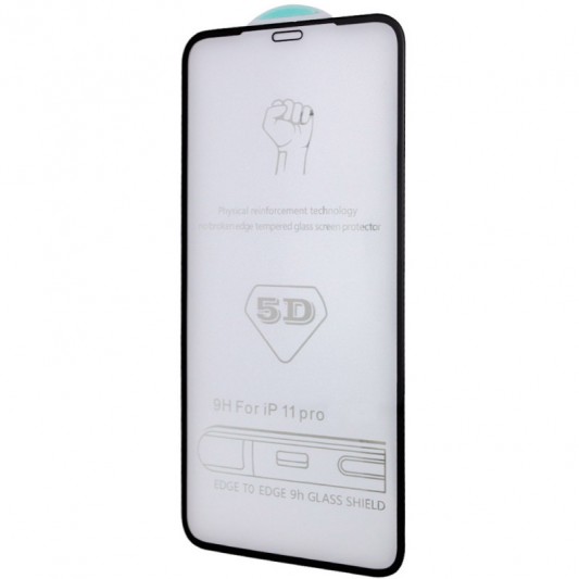Захисне скло 5D Hard (full glue) (тех.пак) для Apple iPhone 11 Pro (5.8") / X / XS Чорний