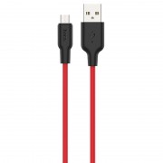 Дата кабель Hoco X21 Plus Silicone MicroUSB Cable (1m) Black / Red